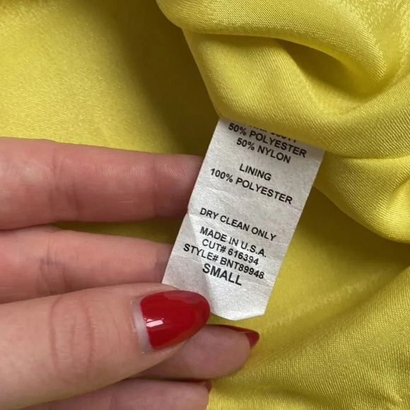 Anthropologie Eighty Sixty Sleeveless Lace Yellow Beige Fit Flare Mini Dress S - Picture 7 of 9